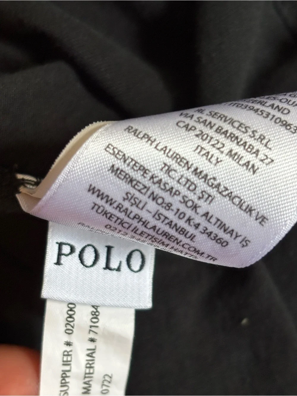 Polo by Ralph Lauren Black Hooded Long-Sleeve Shirt with Red Pony Logo